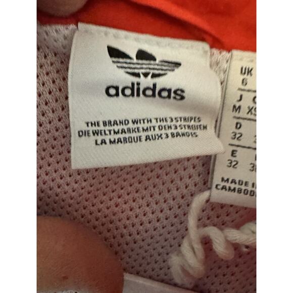 Adidas Womens XS Large Logo Red Track Zip Up Jacket Athleisure Retro Streetwear - Picture 7 of 11